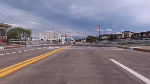 Draw Bridge St. Clair, Michigan Wide Angle Video stock 156130493