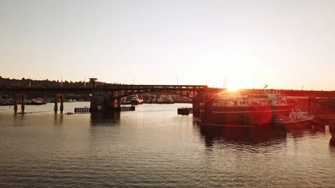 Draw Bridge at Sunset - Seattle, WA Video stock 94871502