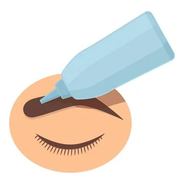 Draw brow icon cartoon vector. Makeup brush イラスト素材