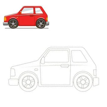 Draw car educational game vector illustration Stock Illustration