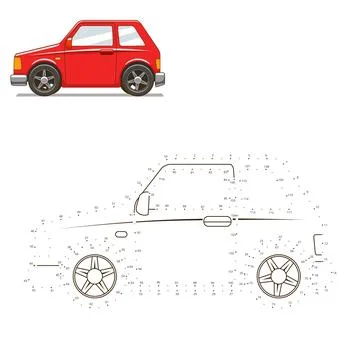 Draw car educational game vector illustration Stock Illustration