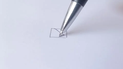 Draw a checklist box on a paper Stock Footage 150666211