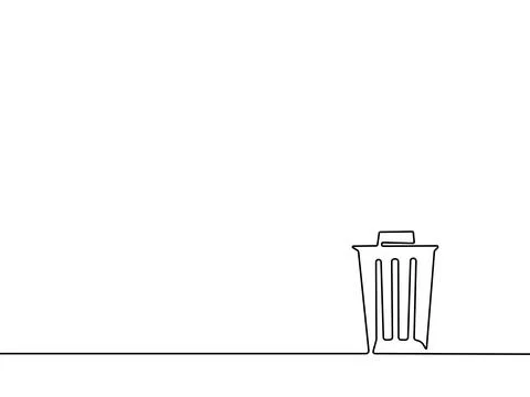 Draw a continuous line of trash on a white background. delete concept vector Stock Illustration