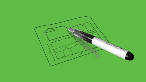 Draw geographical map of residential colony in rectangle shape black outline Stock Footage 237374266