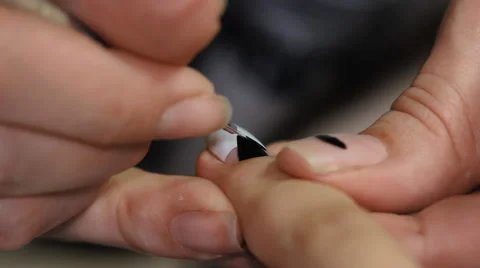 Draw geometry on nails Stock Footage 64570233