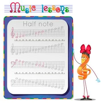 Draw a half note Stock Illustration