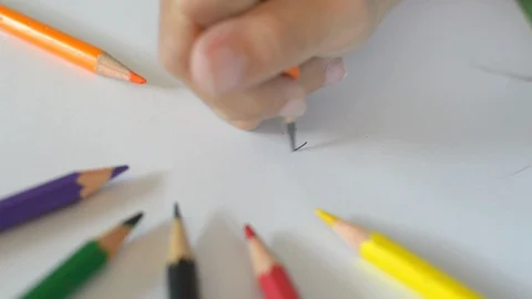 Draw heart with pencil Stock Footage 108248373