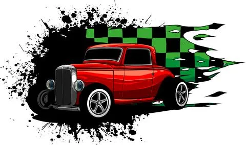 Draw of hot rod car vector illustration design Illustrazione stock