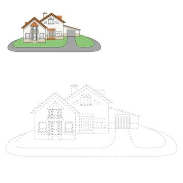 Draw house vector illustration Stock Illustration