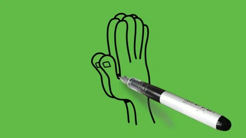 Draw human hand join together in nameste posture like prayer and devotion Vidéo 296585891