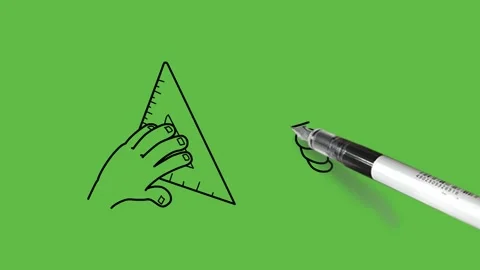 Draw human hands try to make some lines hold scale in left and pencil in right h Vidéo 294188022