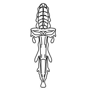 Draw the knight's sword with melted liquid. Illustrazione stock