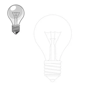 Draw lightbulb vector illustration Illustrazione stock