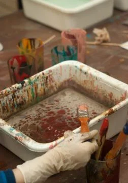 To draw liquid paint Stock Photos