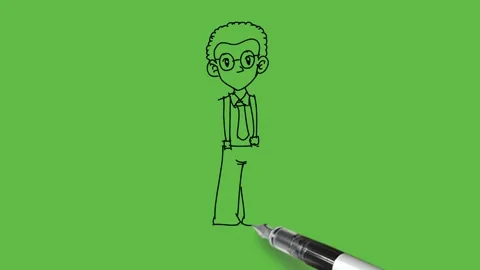Draw little boy fold both arms from elbows with fists show near shoulders 库存影片 233272205