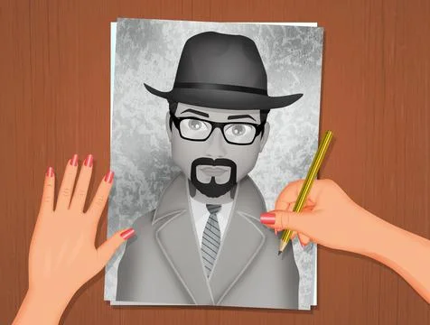 Draw a man identikit Stock Illustration