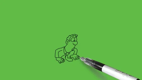 Draw man lean forward on table to see computer special OFFER write in red color Vidéo 251535720