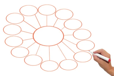 Draw with marker on empty copy space isolated Stock-Fotos