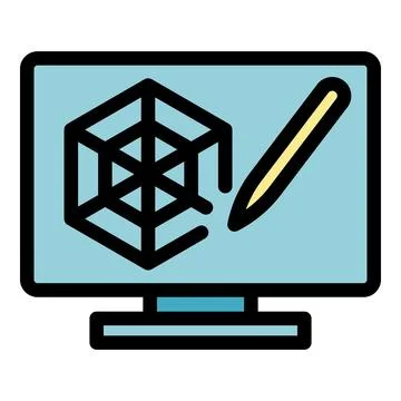 Draw object icon vector flat Stock Illustration