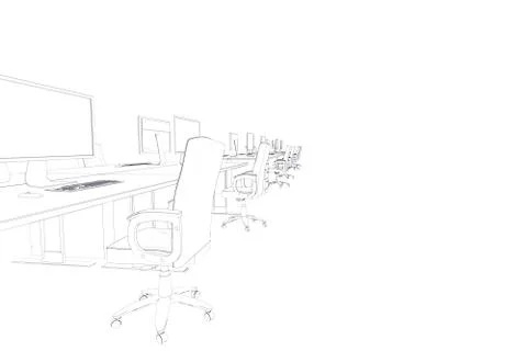 Draw of an open space in black and white Illustrazione stock