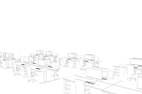 Draw of an open space in black and white Stock Illustration