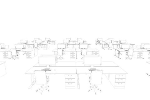 Draw of an open space in black and white Stock Illustration