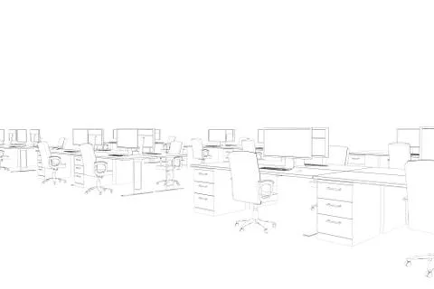Draw of an open space in black and white Illustrazione stock