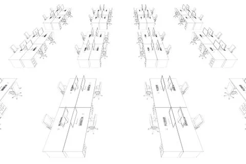 Draw of an open space in black and white Illustrazione stock