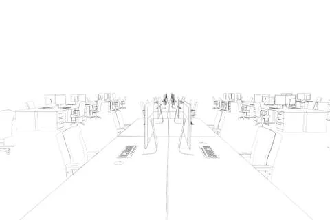 Draw of an open space in black and white Illustrazione stock