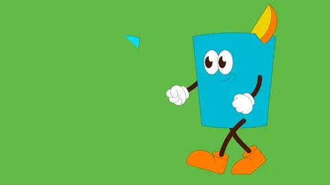 Draw pair of blue container enjoying together on green background 動画素材 309322139