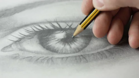 Draw on paper with pencil Stock Footage 167289945