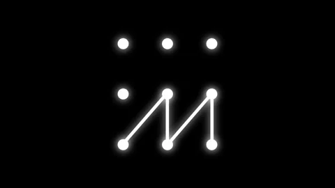 Draw pattern unlock icon animation isolated on black background Stock Footage 321294382