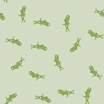 Draw pen character line vector seamless pattern Stock Illustration
