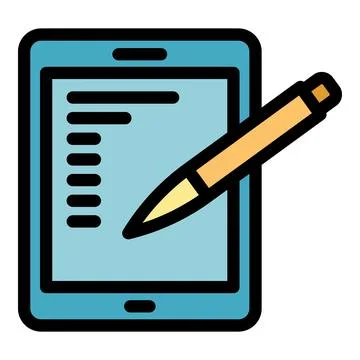Draw pencil icon vector flat Stock Illustration