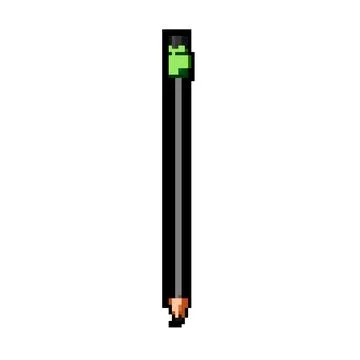 Draw pencil pixel art vector illustration sign color Stock Illustration