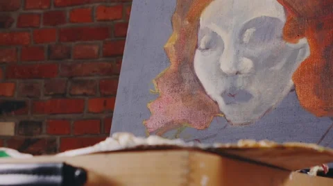 Draw a picture painted Stock Footage 64764079