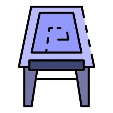 Draw plan desk icon color outline vector Stock Illustration