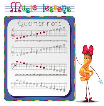 Draw a Quarter note Stock Illustration