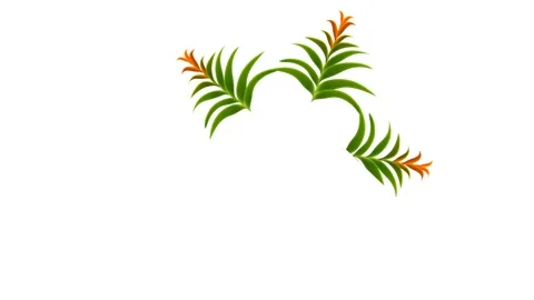 Draw round flower with star and joining several colourful leaf on white back 動画素材 311802433