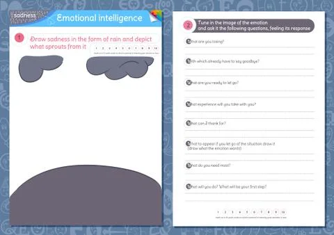 Draw sadness in the form of rain Stock Illustration