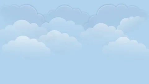 Draw scenery of ball tree with flying bird and cloudy sky on blue background 動画素材 316837245