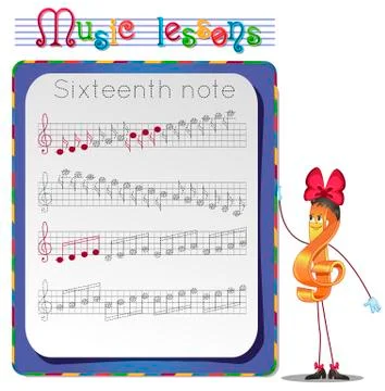 Draw a sixteenth note Stock Illustration