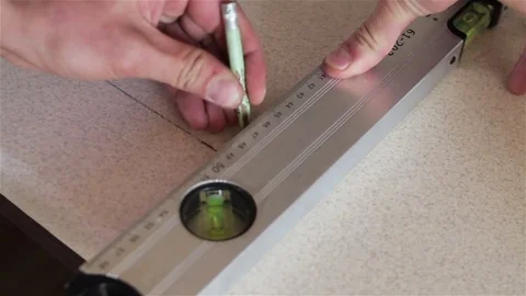 Draw the Spirit level Stock Footage 77646429