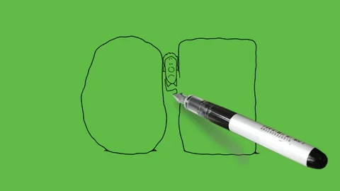 Draw standing young man trapped between rock and hard place and pushed back Vidéo 249914947