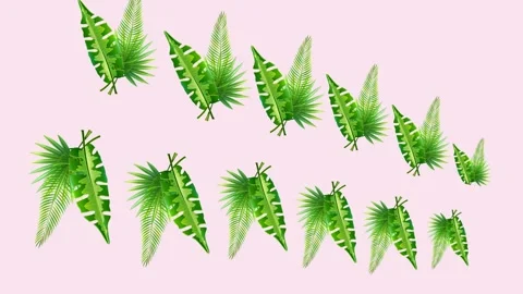 Draw stylish design of sequence of red flower decorate with joining green leaf Vidéo 313554190