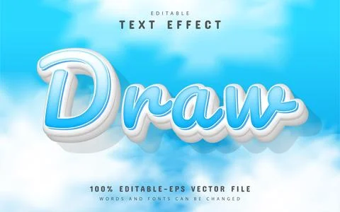Draw text effect cartoon style Stock Illustration