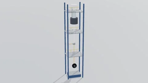 Draw tower fibre optic mfg 3d loop white background 3D animation seamless loop Stock-Footage 341849224
