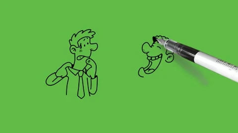 Draw two standing young men making fun with each other in different posture with 動画素材 288025932