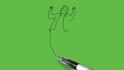 Draw young black boy with spectacles keep his fists up and lean back wear shirt Vidéo 203966681