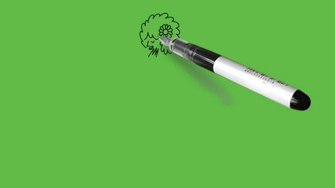 Draw young lady in dancing pose hold right hand on hip and left hand on chin Vidéo 222548578